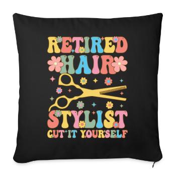 Groovy Hairdresser - Sofa pillowcase 17,3'' x 17,3'' (45 x 45 cm) - black - Front