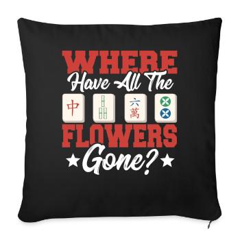 Cadeau pour les fans de Mahjong - Housse de coussin décorative 45 x 45 cm - noir - Devant