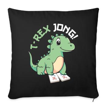 Gift for Mahjong Fans - Sofa pillowcase 17,3'' x 17,3'' (45 x 45 cm) - black - Front