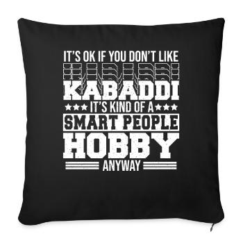 Cadeau pour les amateurs de Kabaddi - Housse de coussin décorative 45 x 45 cm - noir - Devant