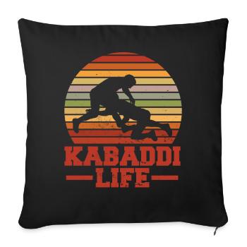 Gift for Kabaddi Lovers - Sofa pillowcase 17,3'' x 17,3'' (45 x 45 cm) - black - Front