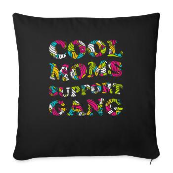 Maman Soutien Maman - Housse de coussin décorative 45 x 45 cm - noir - Devant