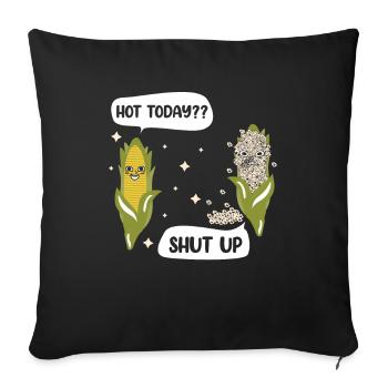 Popcorn Anime Kawaii Dire Maïs soufflé salé - Housse de coussin décorative 45 x 45 cm - noir - Devant