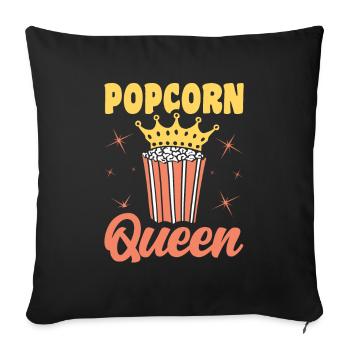 Popcorn Queen Lustiges Popped Corn Geschenk - Sofakissenbezug 45 x 45 cm - Schwarz - Vorne