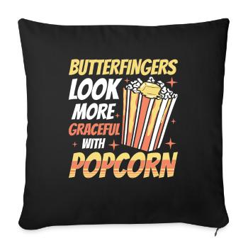 Popcorn Butter Finger - Sofa pillowcase 17,3'' x 17,3'' (45 x 45 cm) - black - Front
