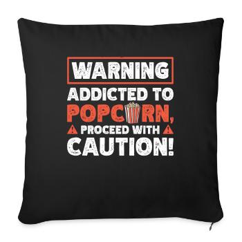 Popcorn Soirée cinéma addictive Maïs soufflé Maïs soufflé Maïs soufflé - Housse de coussin décorative 45 x 45 cm - noir - Devant