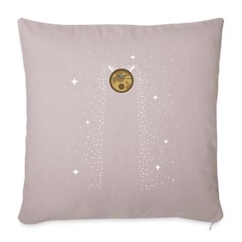 Saugroboter Weltall Sterne Staubsauger - Sofakissenbezug 45 x 45 cm - helles Taupe - Vorne