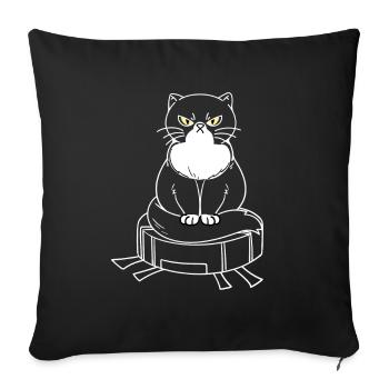 Robot vacuum cleaner with cat Robot vacuum cleaner - Sofa pillowcase 17,3'' x 17,3'' (45 x 45 cm) - black - Front