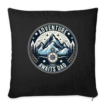 L’aventure de la fête des pères attend papa papa papa - Housse de coussin décorative 45 x 45 cm - noir - Devant