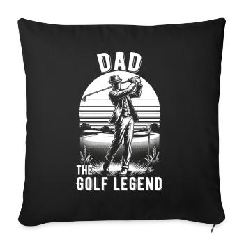 Fête des pères Papa la légende du golf Papa - Housse de coussin décorative 45 x 45 cm - noir - Devant