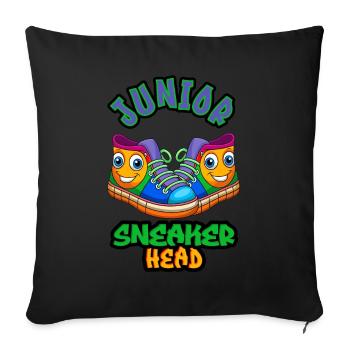 Junior Sneaker Head - Sofa pillowcase 17,3'' x 17,3'' (45 x 45 cm) - black - Front