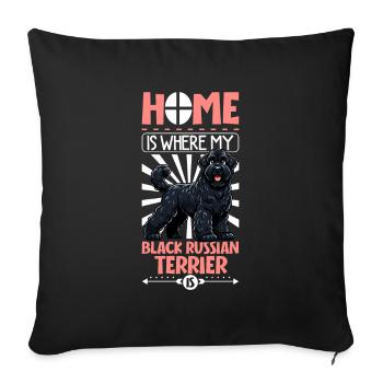 Accueil - Black Russian Terrier - Housse de coussin décorative 45 x 45 cm - noir - Devant