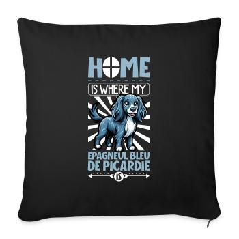 Home - Epagneul Bleu de Picardie - Sofa pillowcase 17,3'' x 17,3'' (45 x 45 cm) - black - Front