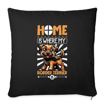 Home - Border Terrier - Sofa pillowcase 17,3'' x 17,3'' (45 x 45 cm) - black - Front
