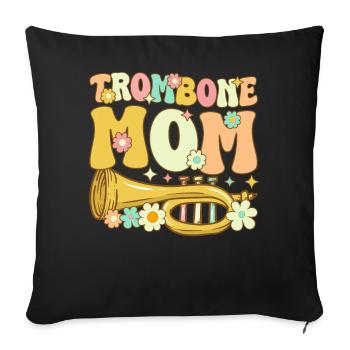 Groovy trombone player jazz music - Sofa pillowcase 17,3'' x 17,3'' (45 x 45 cm) - black - Front