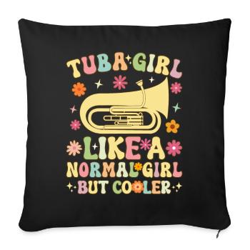 Groovy Female Tubist Girl - Sofa pillowcase 17,3'' x 17,3'' (45 x 45 cm) - black - Front