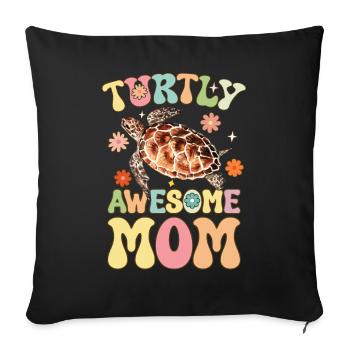 Groovy Turtle Lover Mom - Sofa pillowcase 17,3'' x 17,3'' (45 x 45 cm) - black - Front