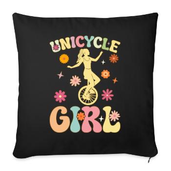 Groovy Monocycle Unicyclist - Sofa pillowcase 17,3'' x 17,3'' (45 x 45 cm) - black - Front