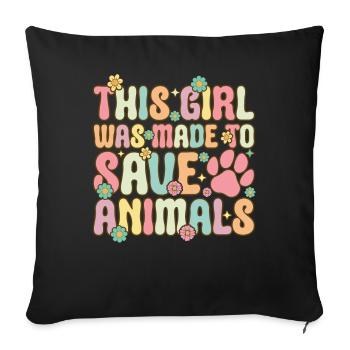 Groovy Vet Girl Veterinary Assistant - Sofa pillowcase 17,3'' x 17,3'' (45 x 45 cm) - black - Front