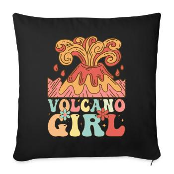 Groovy Volcanoes Weibliche Vulkanliebhaberin Geolo - Sofakissenbezug 45 x 45 cm - Schwarz - Vorne