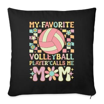 Volleyball Mom - Sofa pillowcase 17,3'' x 17,3'' (45 x 45 cm) - black - Front