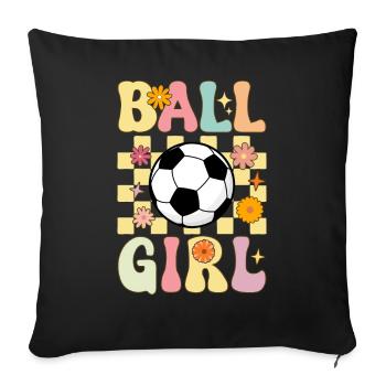 Groovy Volleyball Girl Joueuse de volley-ball - Housse de coussin décorative 45 x 45 cm - noir - Devant