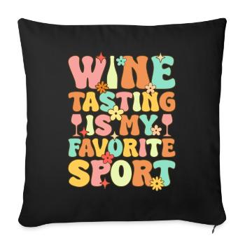 Groovy Wine Drinking - Sofa pillowcase 17,3'' x 17,3'' (45 x 45 cm) - black - Front