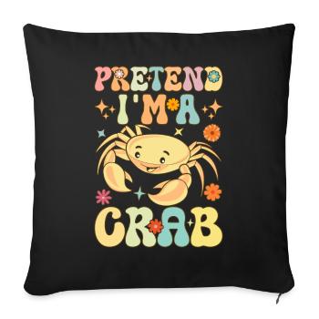 Groovy Crab Lovers Seafood Lovers - Sofa pillowcase 17,3'' x 17,3'' (45 x 45 cm) - black - Front