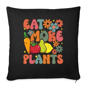 Groovy Régime à base de plantes Véganisme végétalien - Housse de coussin décorative 45 x 45 cm - noir - Devant