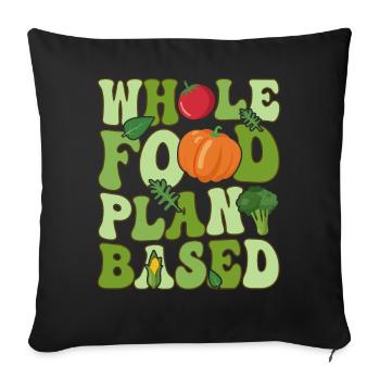 Véganisme végétalien groovy - Housse de coussin décorative 45 x 45 cm - noir - Devant