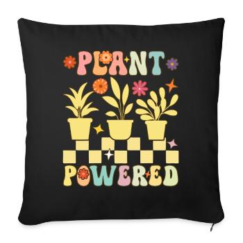 Groovy Plant-Based Diet Vegan Veganism - Sofa pillowcase 17,3'' x 17,3'' (45 x 45 cm) - black - Front