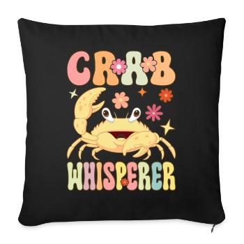 Groovy Crab Lovers Seafood Lovers - Sofa pillowcase 17,3'' x 17,3'' (45 x 45 cm) - black - Front