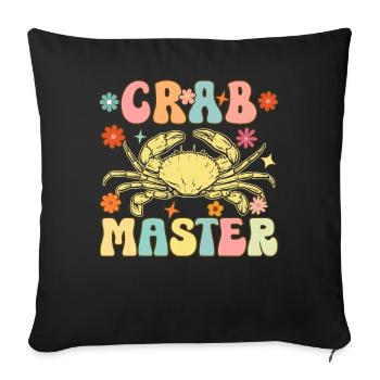 Groovy Crab Lovers Seafood Lovers - Sofa pillowcase 17,3'' x 17,3'' (45 x 45 cm) - black - Front