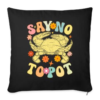 Groovy Crab Lovers Seafood Lovers - Sofa pillowcase 17,3'' x 17,3'' (45 x 45 cm) - black - Front