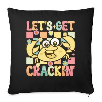 Groovy Crab Lovers Seafood Lovers - Sofa pillowcase 17,3'' x 17,3'' (45 x 45 cm) - black - Front