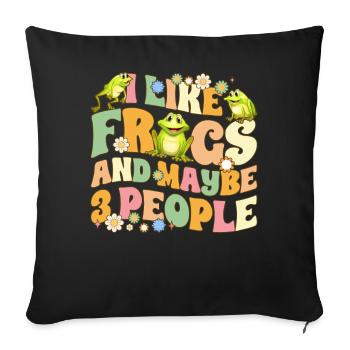Groovy Frog Lovers - Sofa pillowcase 17,3'' x 17,3'' (45 x 45 cm) - black - Front