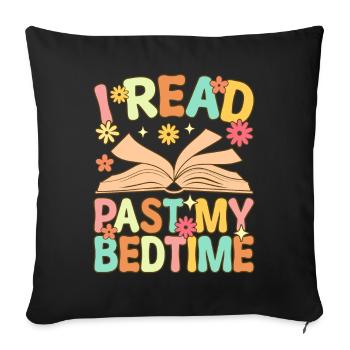 Groovy Book Reader - Sofa pillowcase 17,3'' x 17,3'' (45 x 45 cm) - black - Front