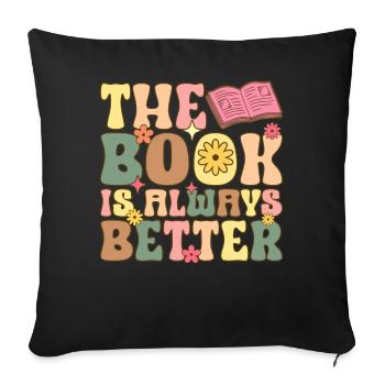 Groovy Book Reader - Sofa pillowcase 17,3'' x 17,3'' (45 x 45 cm) - black - Front