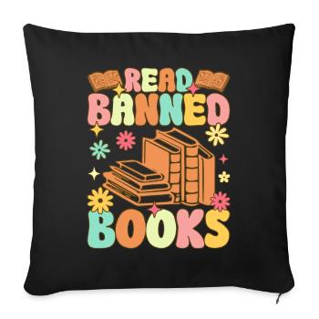 Groovy Book Reader - Sofa pillowcase 17,3'' x 17,3'' (45 x 45 cm) - black - Front