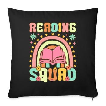 Groovy Book Reader - Sofa pillowcase 17,3'' x 17,3'' (45 x 45 cm) - black - Front