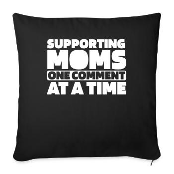 Maman Soutien Maman - Housse de coussin décorative 45 x 45 cm - noir - Devant