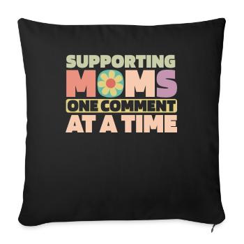 Maman Soutien Maman - Housse de coussin décorative 45 x 45 cm - noir - Devant