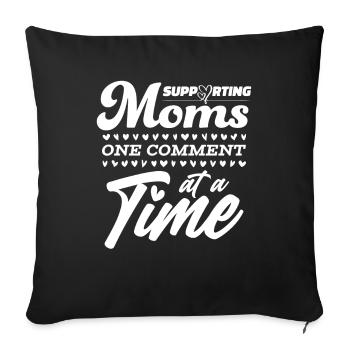 Maman Soutien Maman - Housse de coussin décorative 45 x 45 cm - noir - Devant