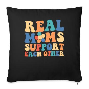 Maman Soutien Maman - Housse de coussin décorative 45 x 45 cm - noir - Devant