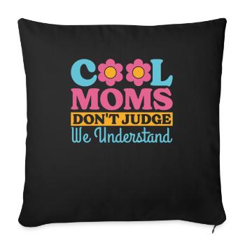 Maman Soutien Maman - Housse de coussin décorative 45 x 45 cm - noir - Devant