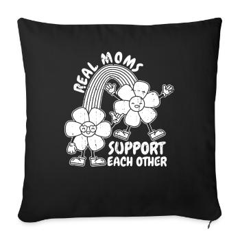 Maman Soutien Maman - Housse de coussin décorative 45 x 45 cm - noir - Devant