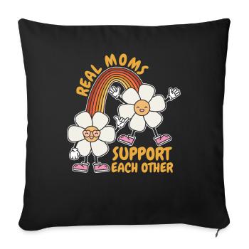 Maman Soutien Maman - Housse de coussin décorative 45 x 45 cm - noir - Devant