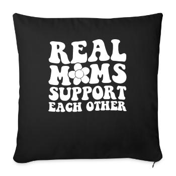 Maman Soutien Maman - Housse de coussin décorative 45 x 45 cm - noir - Devant