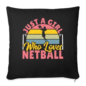 Love Netball Netball Player Gift - Sofa pillowcase 17,3'' x 17,3'' (45 x 45 cm) - black - Front