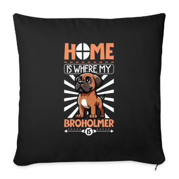 Home - Broholmer - Sofa pillowcase 17,3'' x 17,3'' (45 x 45 cm) - black - Front